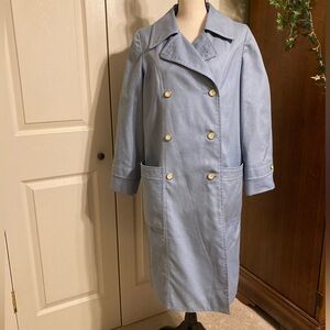 Vintage London Fog Maincoats light blue caribe cloth trench coat size 12